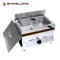 Fried Cooking Essential Heavy Duty Kommerzielle Gas Friteuse Maschine Mit 1-Tank 2-Korb Fried Chicken Equipment